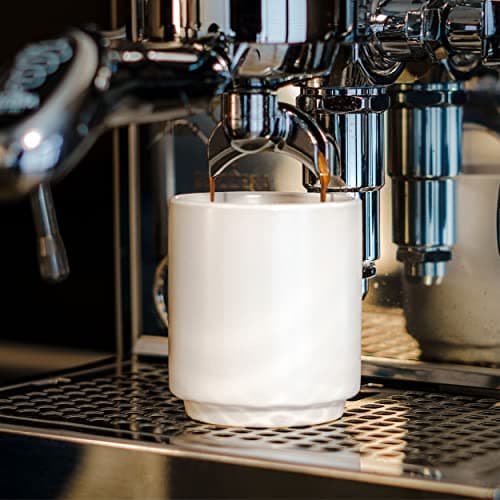 Cosumy 4 Tasses à Cappuccino en Céramique Blanche - Design Empilable - Paroi Épaisse - Lavable au Lave-vaisselle - 200 ml