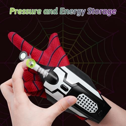 Lanceur de Toile D'araignée de Lanceur de Tireur de Web, Gant de Lanceur, Gadgets Cool, Gant de Cosplay, Spider-Mans Shooter,Jouet de Tir À Cordes, idéal pour Les Hommes et Les Enfants