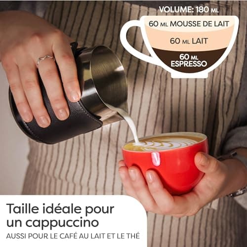 Cosumy 6 Tasses à Cappuccino avec Soucoupes - Céramique Colorée - 180ml - Avec Boîte Cadeau - Maintient le Cafe Chaud