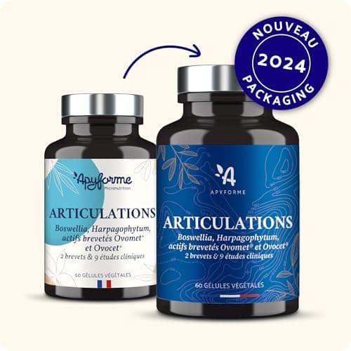Apyforme - Articulations - Anti Douleurs et Confort Articulaire - Glucosamine Chondroitine MSM, Boswellia Serrata, Harpagophytum - 60 Gél - Fabriqué en France