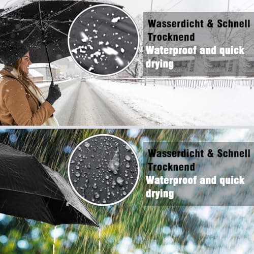 Herreicher Parapluie Pliant Résistant au Vent - Nouveau Automatique Parapluie Solide aux Tempêtes Portable Compact Double Toit Coupe-vent Ventilé De Voyage Grand Pour Homme et Femme (Noir)