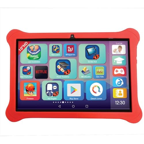 Lexibook, Lexipad 10'' -Tablette Ludo sous Android, Conçue pour Toute la Famille, Contenu éducatif et Fun, Contrôle Parental, TLN10FR, Rouge/Blanc