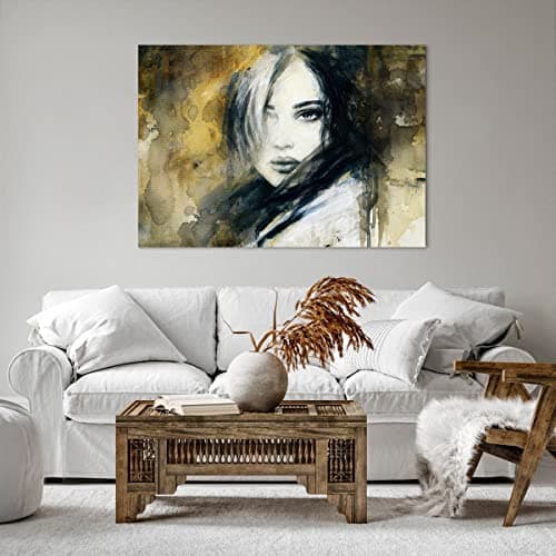 ARTTOR Moderne Impression sur Toile 100x70cm Image Tableau Decoration Murale femme visage lèvres Grand Tableaux Decoratifs Muraux Chambre Horizontal Deco Cadre Décoration Salon Art Wall AA100x70-4053