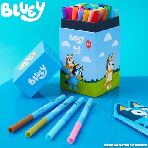 BlueY Feutres de Coloriage pour Enfants - Lot de 48 Feutres Enfant Lavables Non Toxiques Idée Cadeau Garcon Fille