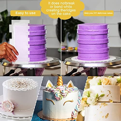 AFASOES 3Pcs Grattoir à Gâteau en Acrylique Transparent Peignes de Décoration de Gâteau Decoration DIY Cake Scraper Gâteau Grattoir Peigne Grattoir à Gâteau en Acrylique pour Crème Gâteau Pâtisserie