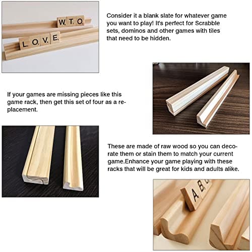 Support De Domino Plateau en Bois, 4 Pièces Porte-Cartes en Bois Présentoir De Jouets Carreaux De Mahjong Support De Carreaux en Bois Support D'affichage en Bois Support De Domino Multifonction