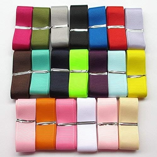 Chenkou Craft Lot de 20 rubans gros grain Couleurs assorties 18,3 m, 5/8"(15mm)