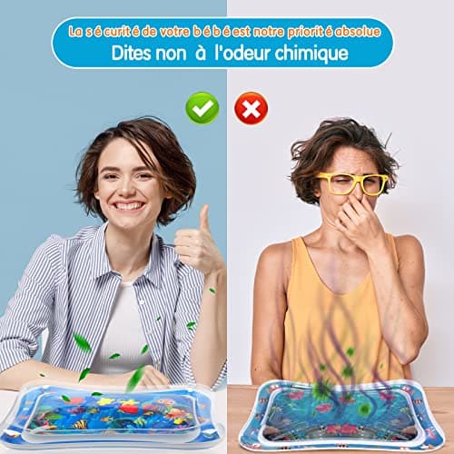 Infinno Gonflable Tummy Time Mat Tapis de jeu d'eau pour bébé de qualité supérieure pour bébés et tout-petits Jouets pour bébé de 3 6 9 mois