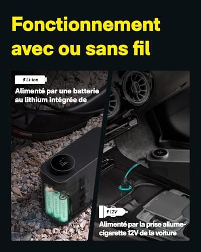 HOTO Pompe à Air Master, Gonfleur Portable sans Fil pour Voiture et Vélo, Électrique avec 9 Modes, Alimentation Double pour Bouées, Matelas, Kayak, Tente, Planche à Pagaie, Sup