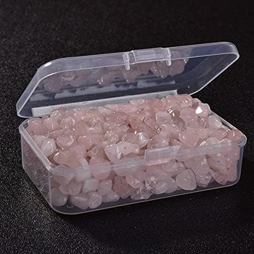 Asingeloo 5-8mm Quartz Rose Naturel Tumbled Chip Pierre Perles En Vrac Forme Irrégulière Percées Perles De Pierres Précieuses Lâches Avec Boîte Pour La Fabrication De Bijoux DIY
