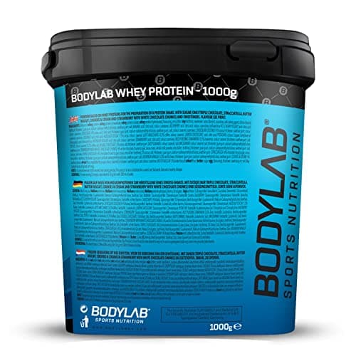 Bodylab24 Whey Protein Powder Noix de coco 1kg, pour des muscles plus forts, protéine de lactosérum peut favoriser la construction musculaire, avec 80% de protéines, sans aspartame