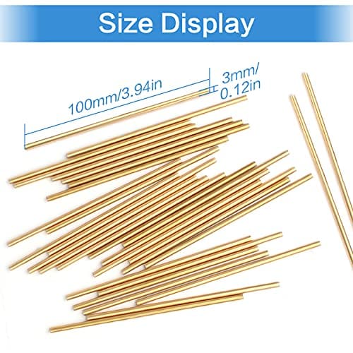 Tige en Laiton 30 Pcs Barre de Tige Ronde en Laiton Barre de Tige Matériel Travail en Laiton Pour les Opérations d'Usinage à Grande Vitesse et Pièces Complexes