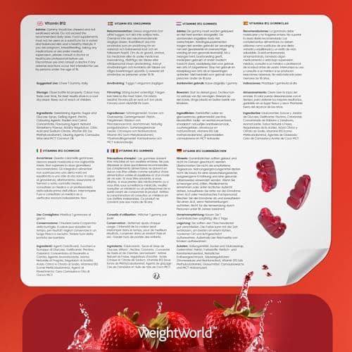 Vitamine B12 Méthylcobalamine 1000mcg - 120 Gummies Vitamine B12 Vegan Pure & Haute Absorption - Cure Vitamine de 4 Mois, Goût Fraise - B12 Vitamine Fatigue, Immunité, Métabolisme, Système Nerveux