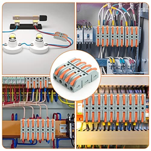 34 Pièces Connecteurs Electriques Rapide avec Levier, Bornes de Connexion Automatique, 1-Fil 2-Entrées et Peut être Librement Combiné,Compact Borne connexion électrique