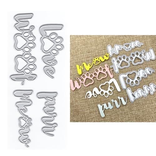 DzIxY Matrices de découpe en métal en forme de patte de chien pour timbres transparents et matrices de découpe en métal pour la fabrication de cartes, le scrapbooking, les fournitures en papier, les