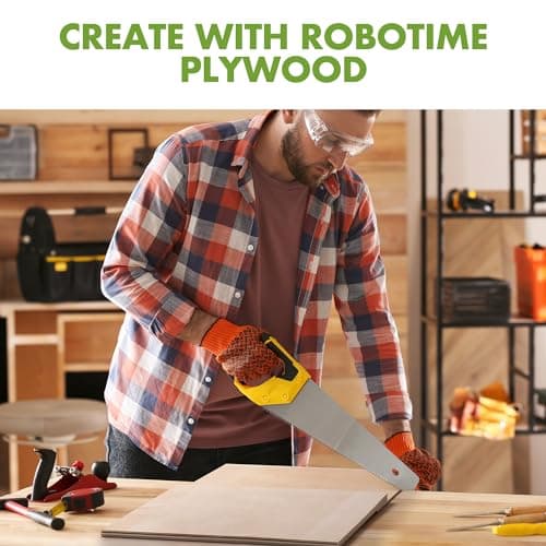 ROBOTIME Contreplaqué 3mm Lot de 12, 300 x300mm Planche Bois Brut Bouleau Panneau Feuille Découpe Pyrogravure Gavure Laser Bois