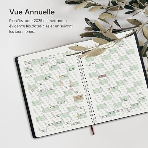 Agenda 2025 par Smart Panda – A5 Agenda Semainier - la Simplicité Inspire la Productivité - Couverture Souple, Intervalles de 30 minutes - Planner avec Notes – en Français