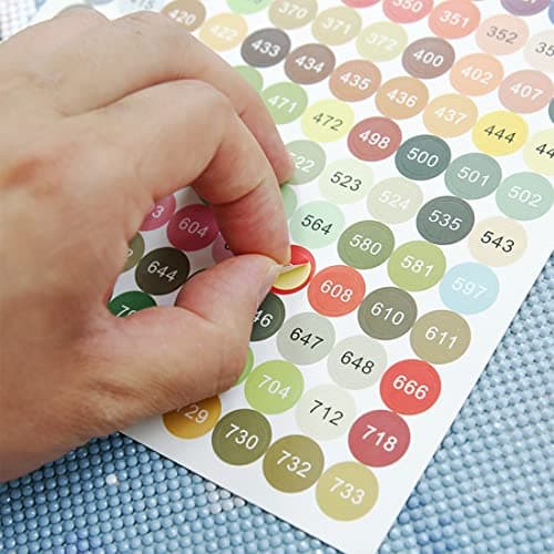 DULSPUE 8 Feuilles d'autocollants pour numéro de Couleur-Autocollants numérotés de Couleur - Chiffres Ronds - Autocollants numériques - pour boîtes de Rangement - Peinture Diamant