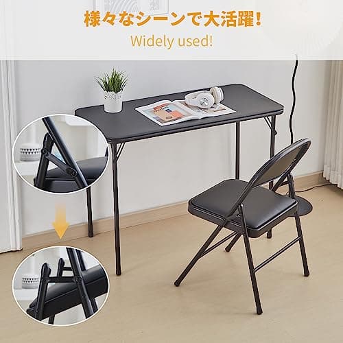 BOOSDEN Lot de 2 Chaises Pliantes, Chaise Pliante Confortable, Chaise Pliante Salle a Manger,Chaise pliante rembourrée, Chaises Pliantes pour Cuisine, Bureau, extérieur, Jardin, Charge maximale 136 kg