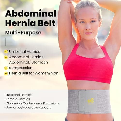 gagaiuco Ceinture pour hernie ombilicale. Ceinture abdominale homme avec coussinet de compression. Ceinture abdominale femme - ceinture post partum. Ceinture médicale ventre avec soutien ombilical-M
