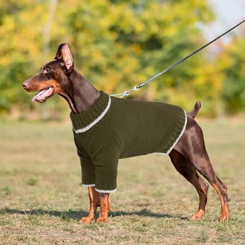 Hjyokuso Pull Chien, Pull pour Chien Petite Taille Moyenne Grande Taille, Pull-Overs pour Chiens Chaud d'hiver, Pull pour Chat à Col Roulé, Vetement Chien, Pull Noel Chien, Manteau pour Chien - L