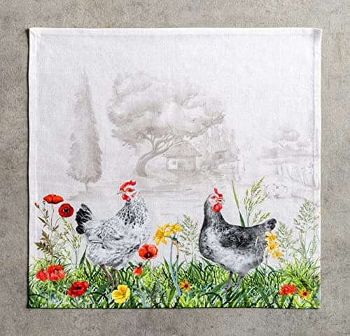 Maison d' Hermine Basse Cour Lot de 4 Serviettes Douces et douillettes 100% Coton Parfait pour Les dîners de Famille, Les Mariages, Les Cocktails, la Cuisine, Le Printemps/été (45cm x 45cm)