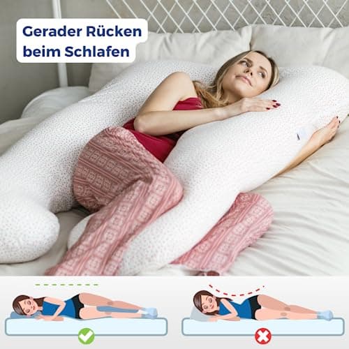 MAKOSAS KomfortKissen Original - Coussin orthopédique de qualité supérieure - Coussin de corps - Coussin de positionnement latéral - Pour un meilleur sommeil et contre les maux de dos - 100 x 150 cm