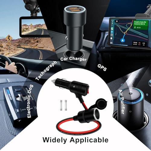 HuaLiSiJi Rallonge Allume Cigare avec Interrupteur 12V 24V Allume Cigare Câble D'extension avec LED 14 AWG 15A 20A pour Moto Bateau,Voiture,Camion (1m)
