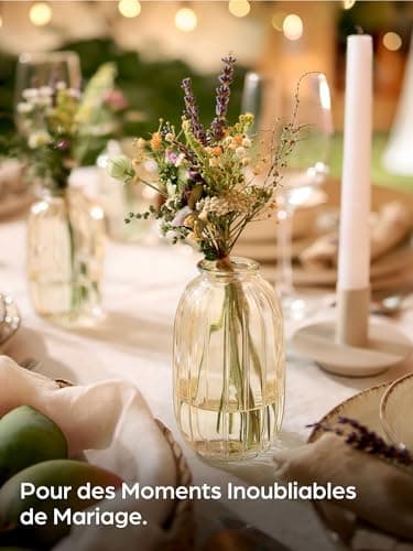Praknu 6 Petits Vases en Verre Or – Soliflore Vintage – Vase Déco Table