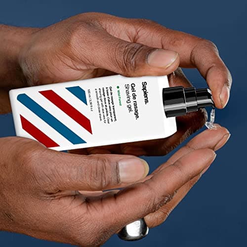 Sapiens Barbershop Kit Rasage Homme - Kit Rasoir Barbier avec Rasoir Coupe Choux Barbe + Gel de Rasage Transparent + 120 Lames Derby (1 an de rasage)
