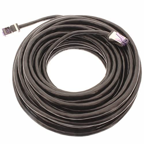 1aTTack.de - 0,25 m - Câble réseau CAT6a Superflex Ethernet Gigabit LAN RJ45 CAT6 A câble patch 10000 Mbit s SFTP PIMF 500 MHz compatible avec CAT6 CAT5 - noir - 10 pièces