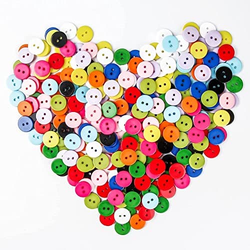 Furuising 180Pcs Boutons Mercerie, 20mm Boutons Colorés, 2 Trous Ronds Résine Bouton avec Boîte de Stockage pour Vêtements Couture Artisanat Ornements et Bricolage Ornement Fait à la