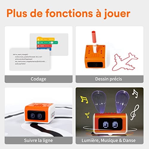 Matatalab VinciBot Robot de Programmation Scratch et Python pour Enfants (8-12 Ans), Jouet éducatif STIM avec Télécommande, Cadeau Robot Intelligent IA pour Garçons/Filles, à partir de 8 Ans