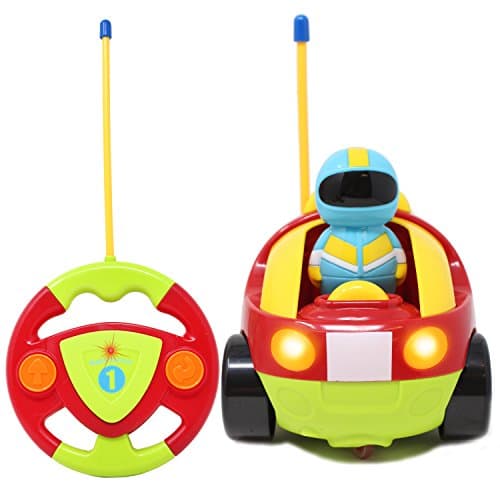 JOYIN Voiture Télécommandée RC Cartoon Jouets avec Musique et Lumières Cadeau pour 2 Ans Enfants