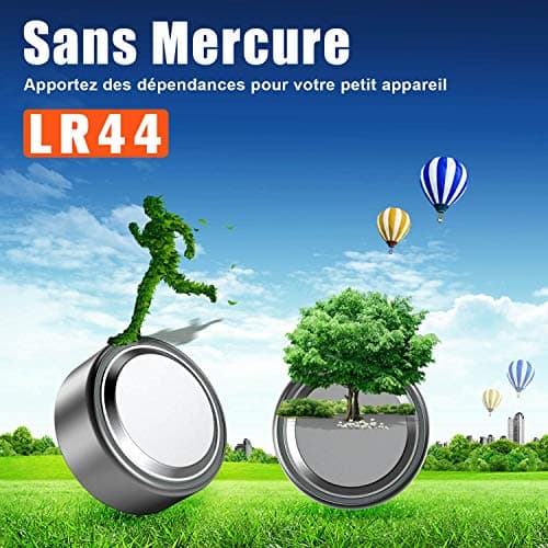Blister 40 Piles Boutons AG13 LR44/LR1154/357 sans Mercure