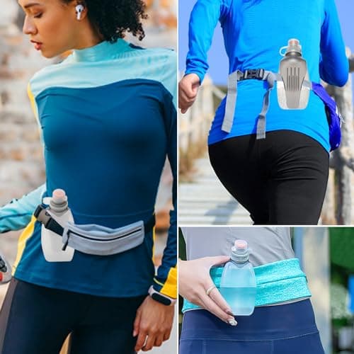 BRISKORE Gourde de sport, 250 ml, sans BPA, anti-fuite, avec clip arrière, pour le sport, le marathon, la course à pied