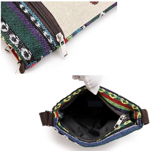 Qiwenr sac bandoulière brodé, Sac bandoulière éléphant, Crossbody-Sac en Toile pour, sac à bandoulière brodé à la main, Sac de transport éléphant,Sac cabas éléphant, Sac Style ethnique brodé, Sac