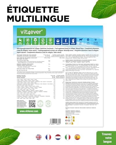 Collagène en Poudre 1000 g - 100% Collagène Bioactif hydrolysat Peptides - collagène type 1, 2 & 3 - Goût Neutre - Sans additifs