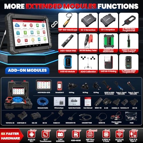 LAUNCH X431 PRO3S+Elite SmartlinkC Diagnostic bidirectionnel de l'ensemble du système français avec topologie OE, 37+Reset, Codage ECU, Diagnostic Intelligent sans Fil à Distance, CANFD/DOIP/J2534