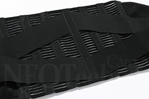 NEOtech Care Ceinture lombaire avec sangles de compression doubles - Support bas du dos EXTRA-LARGE (25CM de haut) - Bande soutien posture (Noire, Taille M)
