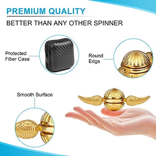 Golden Snitch Fidget Hand Spinner pour enfants et adultes - Cool Magic Wizardly World Orb Ball Finger Toys Fidgets - Meilleur cadeau pour l'anxiété sensorielle Soulagement du stress TDAH, jouets de