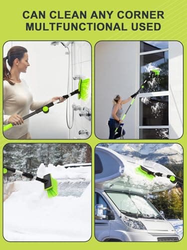 151cm PBT 180° Brosse Lavage Voiture Rotative Manche Long La Nouvelle TêTe Brosse N’Est Pas Facile à Produire Cheveux Flottants pour Balayage Neige SUV Truck RV Caravan Nettoyage IntéRieur ExtéRieur