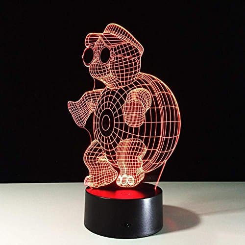 HPBN8 Ltd Illusion 3D Tortue LED Lampe Lumières LED Décoration Lampes Télécommande 7/16 Couleurs Change Veilleuse Alimenté par USB Enfants Cadeau Anniversaire Noël Cadeaux