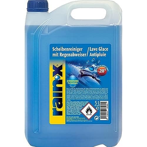 Rain-X Lave Glace Concentré Voiture Hydrophobique, Liquide de Refroidissement et Anti-Pluie Pare-Brise -20° 5 L