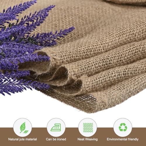 QUARKZMAN 10 Pièces de Rouleau de Tissu en Toile de Jute 30 cm x 300 cm Rouleau de Toile de Jute Naturelle pour Chemins de Table, Protection Contre Mauvaises Herbes, Artisanat de Mariage