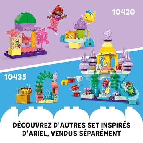 LEGO Duplo, Disney Le Palais sous-Marin Magique d’Ariel - Poupée La Petite Sirène - Jouet d'Activité et de Développement - Mes Premières Briques pour Enfants dès 2 Ans Passionnés de Jeu de Rôle 10435