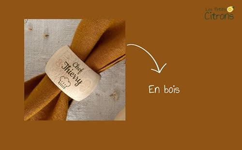 Rond de serviette en bois personnalisé pour une table raffinée | Cadeau Fête des Pères, des mères | Mariage, Anniversaire
