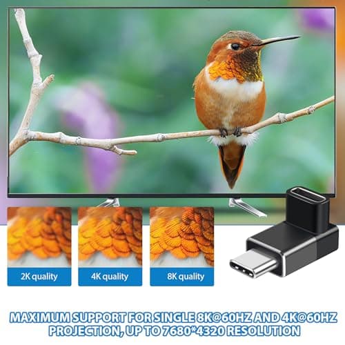 talNite 2 Pièces USB C 90 Degree Adaptateur,Prolongateur USB C Coudé Type-C 40gbps Mâle vers Femelle à Angle Droit,240w,Vidéo 8k @ 60hz Compatible pour Macbook,Ipad,Quest,Steam Deck,Macbook Pro
