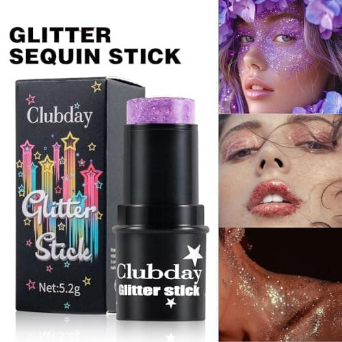 BeauFairy Bâton à Paillettes pour le Corps, 4 PCS, Body Glitter Gel, Paillettes pour le Visage, Mermaid Sequins Glitter, Fluorescent Paillette Visage Chunky Glitter Gel, pour Visage Corps Cheveux, 036