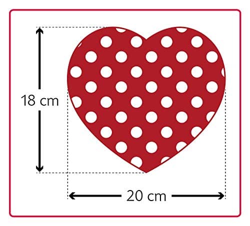 LESCHI Coussin chauffant - Bouillotte micro-ondes - cœur rouge à pois - Bouillotte graines de blé bio souple - Idéal pour se réchauffer en hiver et pour apaiser le ventre